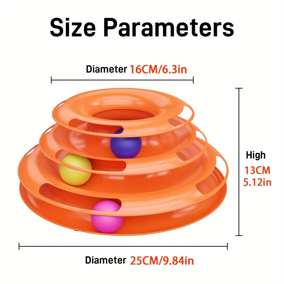 Cat Four Layer Turntable Toy Track Tower