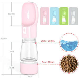 Portable Water Food Bottle Pets Outdoor Travel Drinking