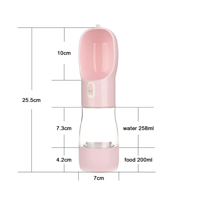 Portable Water Food Bottle Pets Outdoor Travel Drinking