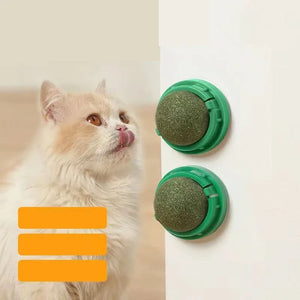 The Catnip Cat Wall Stick-on Ball Toy Scratchers